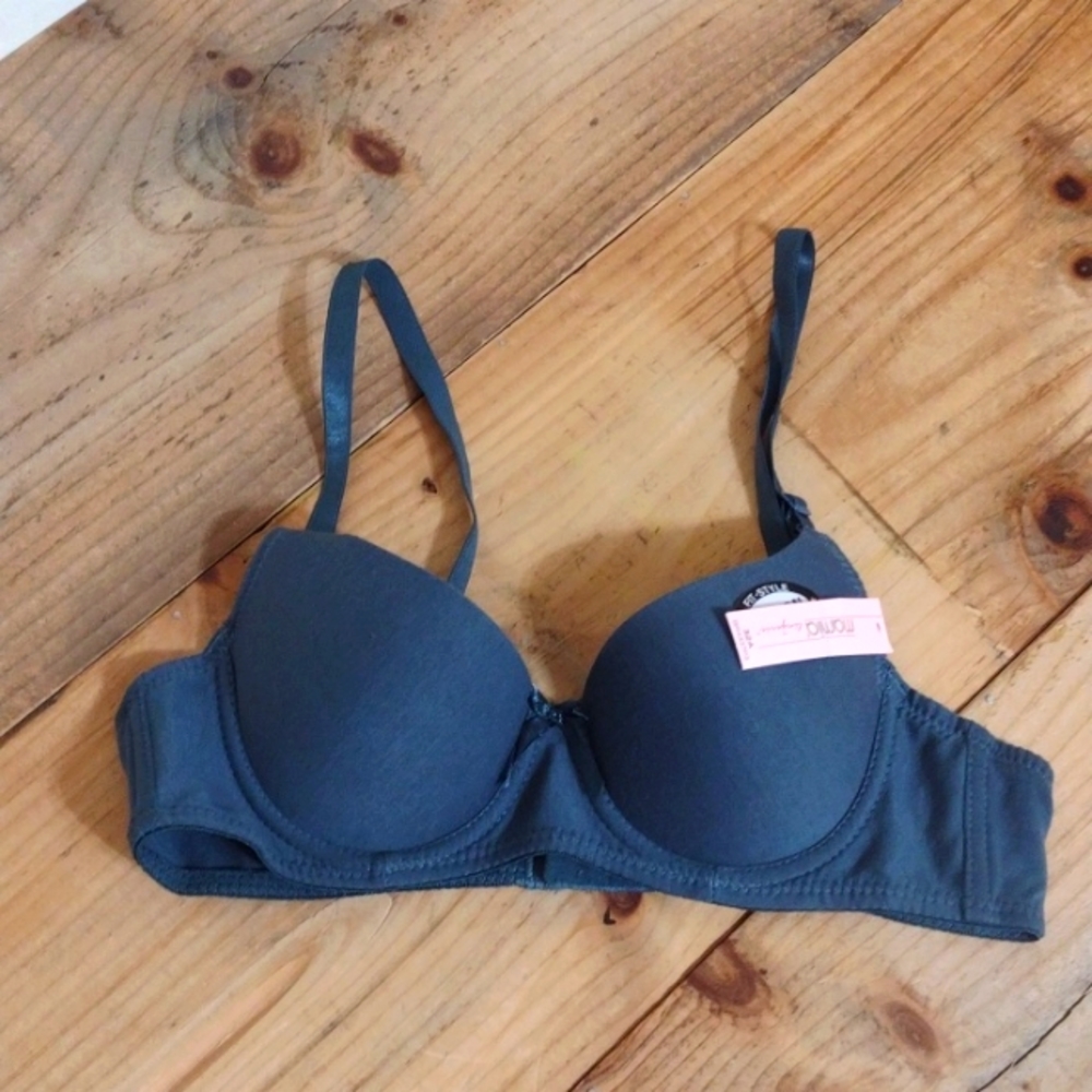 Mamia Teal Cotton Comfort Underwire Push Up Bra NWT Size 32A